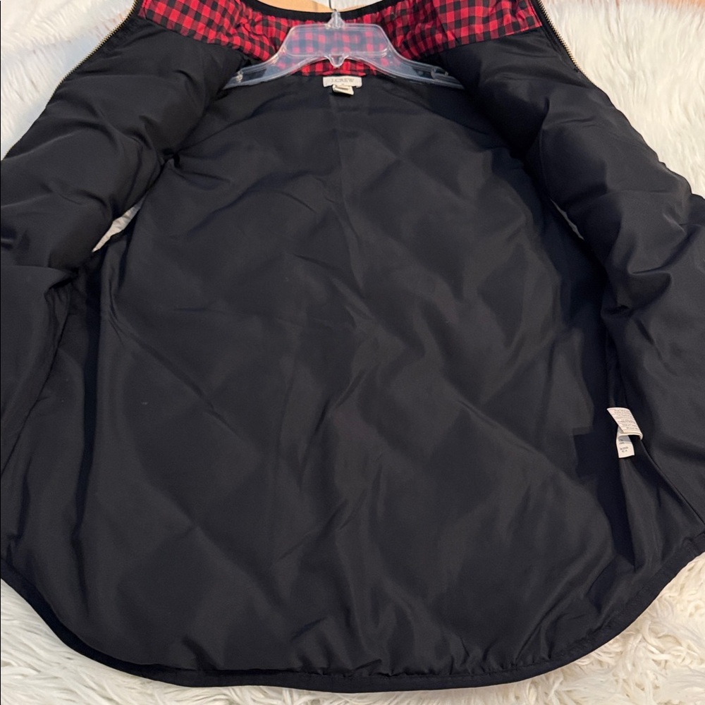 J. Crew Red and Black Plaid Vest length 28” bust 36” two front pockets - Picture 6 of 8
